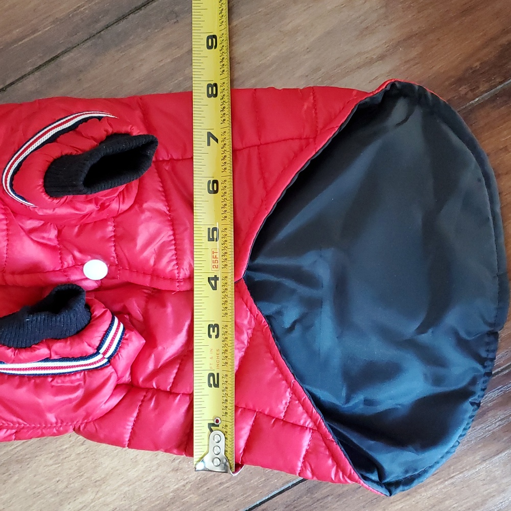 NWOT Red Hooded Puffer Dog Jacket - Picture 9 of 12